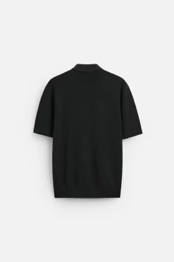 ZARA Camisola / Casacos|Polos^POLO DE MALHA PEROLADA Preto