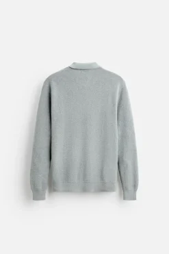ZARA Camisola / Casacos|Polos^POLO DE MALHA PEROLADA Cinzento-vigoré