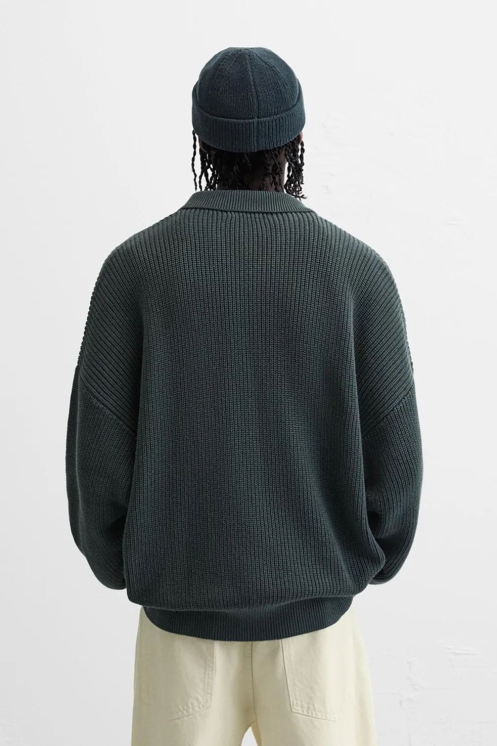ZARA Camisola / Casacos|Polos^POLO DE MALHA PEROLADA Verde-pato