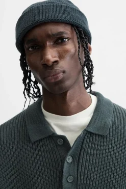ZARA Camisola / Casacos|Polos^POLO DE MALHA PEROLADA Verde-pato