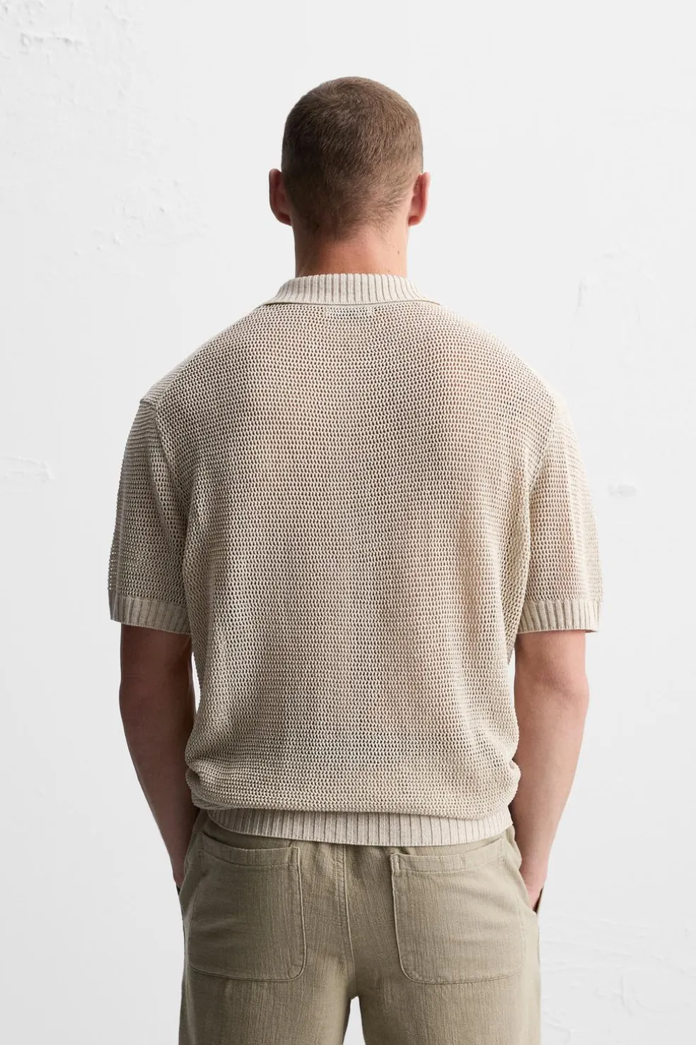 ZARA Camisola / Casacos|Polos^POLO DE MALHA RENDILHADA Bege-claro