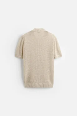 ZARA Camisola / Casacos|Polos^POLO DE MALHA RENDILHADA Bege-claro