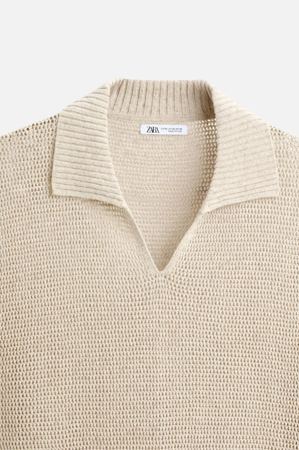 ZARA Camisola / Casacos|Polos^POLO DE MALHA RENDILHADA Bege-claro