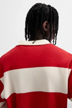 ZARA Camisola / Casacos|Polos^POLO DE MALHA ÀS RISCAS Vermelho