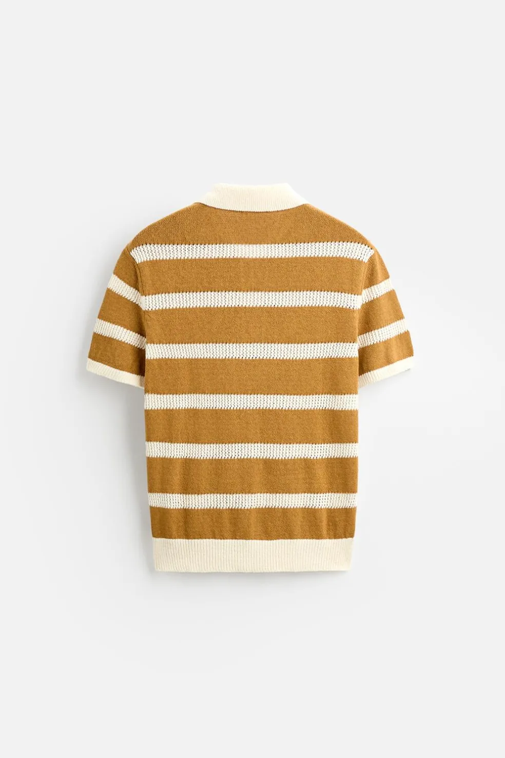 ZARA Camisola / Casacos|Polos^POLO DE MALHA ÀS RISCAS Mostarda