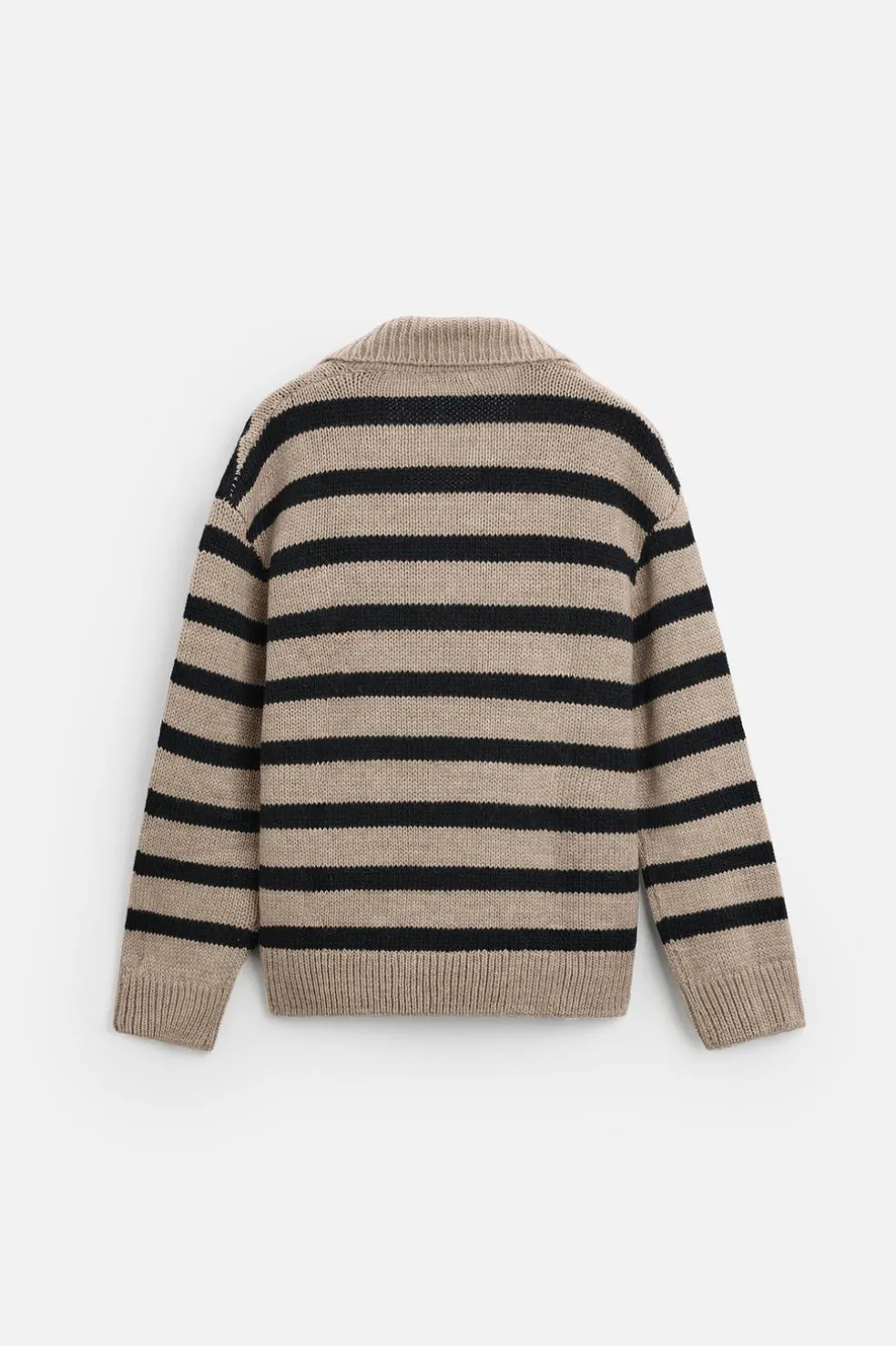 ZARA Camisola / Casacos|Polos^POLO DE MALHA ÀS RISCAS Bege-escuro