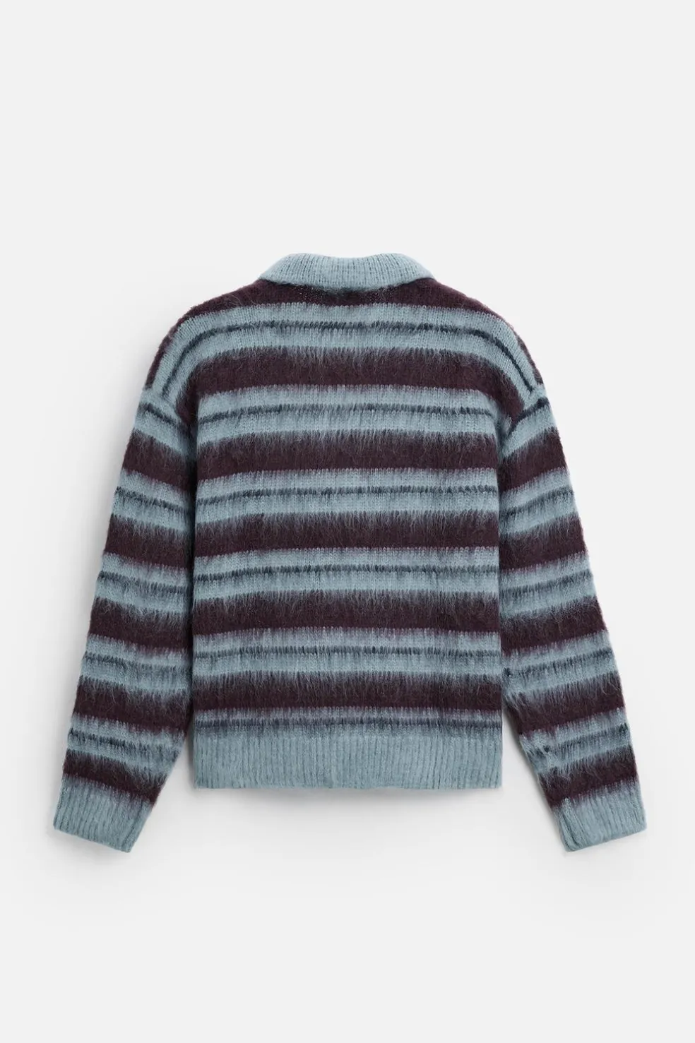 ZARA Camisola / Casacos|Polos^POLO DE MALHA ÀS RISCAS ESCOVADO Azul-água
