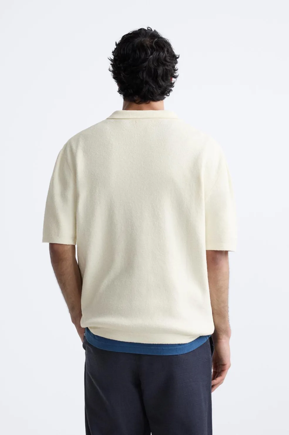 ZARA Camisola / Casacos|Polos^POLO DE MALHA TEXTURIZADA Branco-marfim