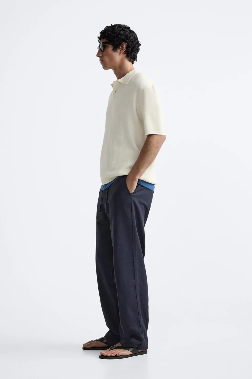 ZARA Camisola / Casacos|Polos^POLO DE MALHA TEXTURIZADA Branco-marfim