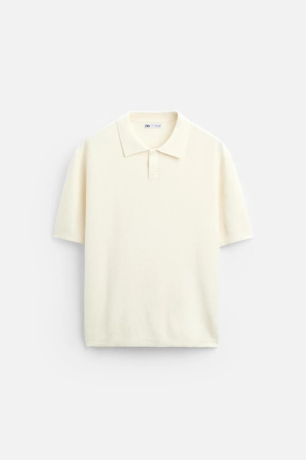 ZARA Camisola / Casacos|Polos^POLO DE MALHA TEXTURIZADA Branco-marfim