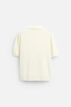 ZARA Camisola / Casacos|Polos^POLO DE MALHA TEXTURIZADA Branco-marfim
