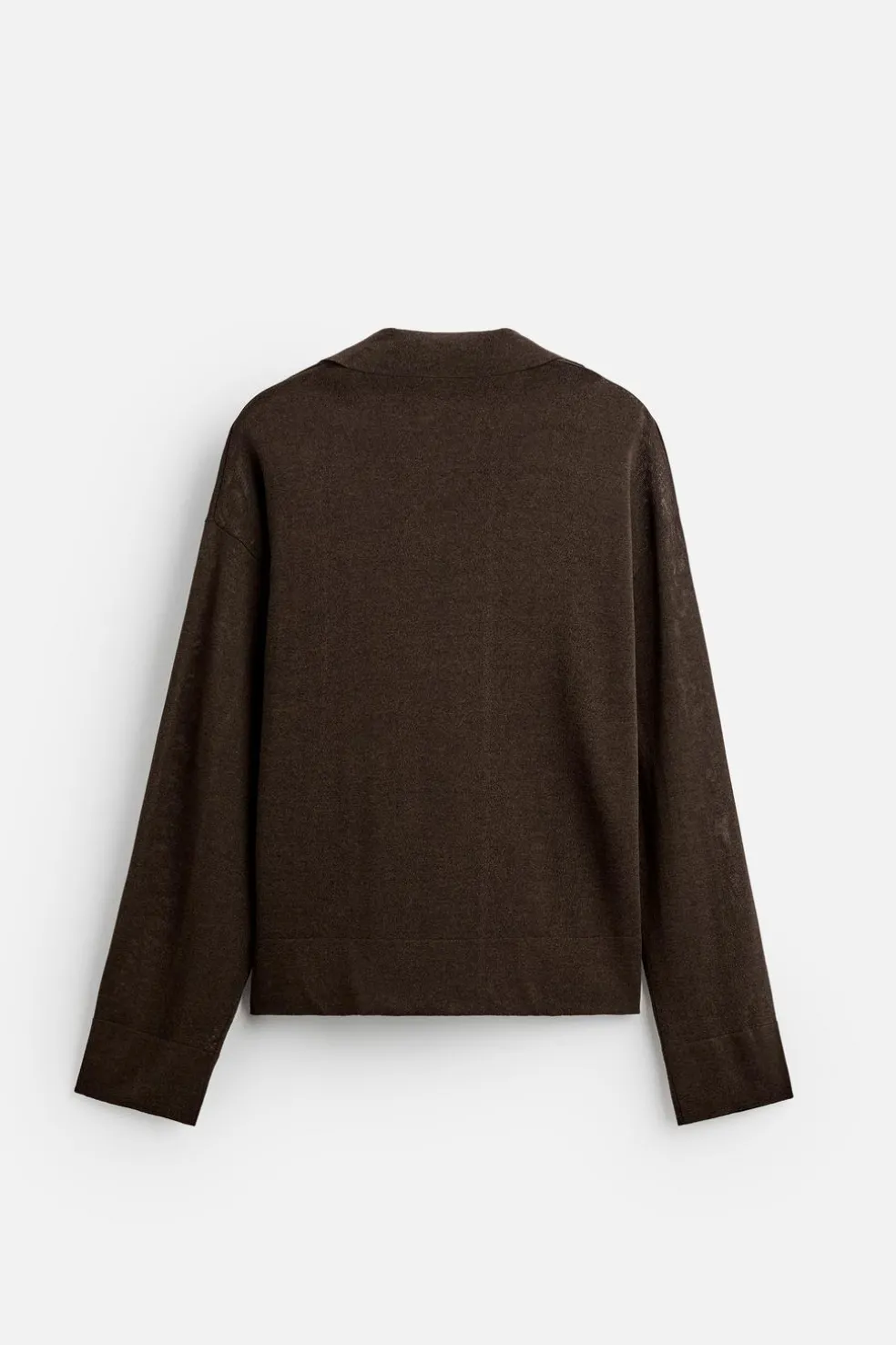ZARA Camisola / Casacos|Polos^POLO DE MALHA VISCOSE - ALGODÃO Chocolate