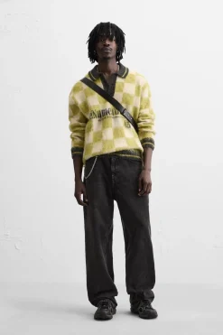 ZARA Camisola / Casacos|Polos^POLO DE MALHA XADREZ TEXTURA Azeite