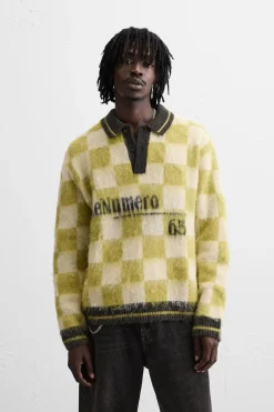 ZARA Camisola / Casacos|Polos^POLO DE MALHA XADREZ TEXTURA Azeite