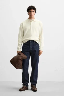 ZARA Camisola / Casacos|Polos^POLO EM MALHA COM MISTURA DE VISCOSE Branco-marfim