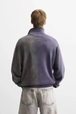 ZARA Camisola / Casacos|Polos^POLO MALHA ESTRUTURADA LAVADA Roxo