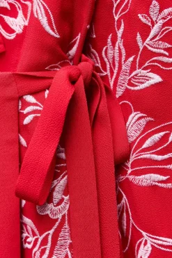 ZARA Blusões|Vestidos^QUIMONO ESTAMPADO COM BORDADOS Vermelho