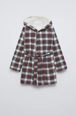 ROUPÃO DE FLANELA AOS QUADRADOS POLAR-ZARA Store