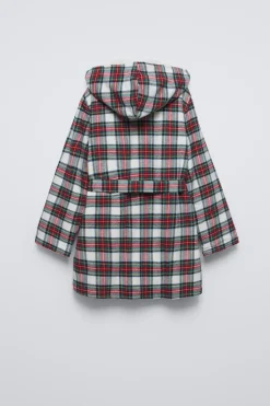ROUPÃO DE FLANELA AOS QUADRADOS POLAR-ZARA Store