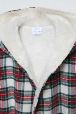 ROUPÃO DE FLANELA AOS QUADRADOS POLAR-ZARA Store