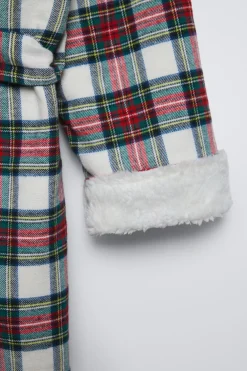 ROUPÃO DE FLANELA AOS QUADRADOS POLAR-ZARA Store