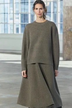ZARA Winter Layersnew|Saias / Calções^SAIA DE MALHA EVASÉ COM LÃ Castanho / Toupeira