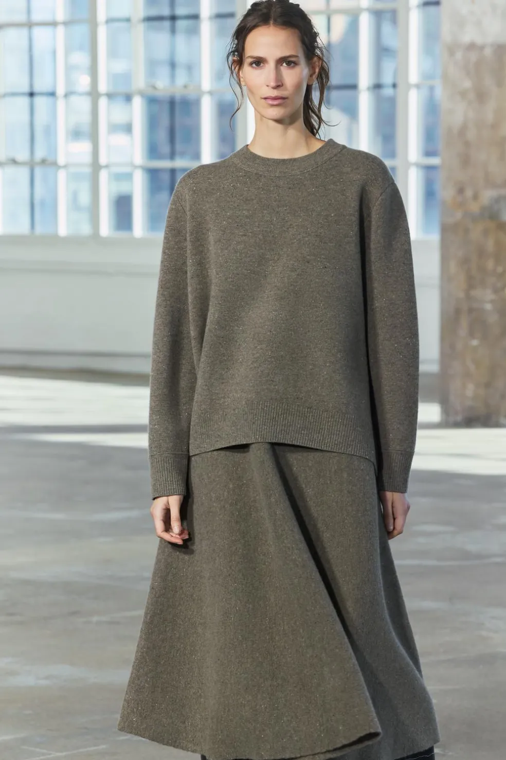 ZARA Winter Layersnew|Saias / Calções^SAIA DE MALHA EVASÉ COM LÃ Castanho / Toupeira