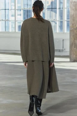 ZARA Winter Layersnew|Saias / Calções^SAIA DE MALHA EVASÉ COM LÃ Castanho / Toupeira