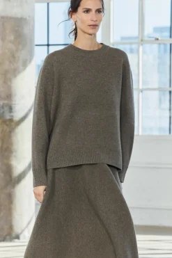 ZARA Winter Layersnew|Saias / Calções^SAIA DE MALHA EVASÉ COM LÃ Castanho / Toupeira