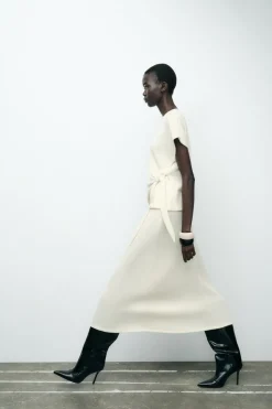 ZARA Winter Layersnew|Saias / Calções^SAIA MIDI SOFT Cru