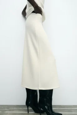 ZARA Winter Layersnew|Saias / Calções^SAIA MIDI SOFT Cru