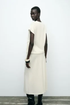 ZARA Winter Layersnew|Saias / Calções^SAIA MIDI SOFT Cru