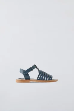 SANDÁLIA ENTRANÇADA PELE-ZARA Best Sale