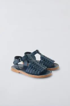 SANDÁLIA ENTRANÇADA PELE-ZARA Best Sale