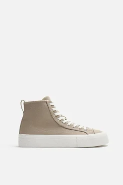 ZARA Desportivos|Sapatos^SAPATILHA ABOTINADA DE TECIDO Bege