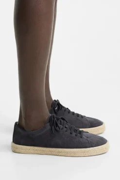 ZARA Desportivos|Sapatos^SAPATILHA DE PELE E JUTA Azul-escuro