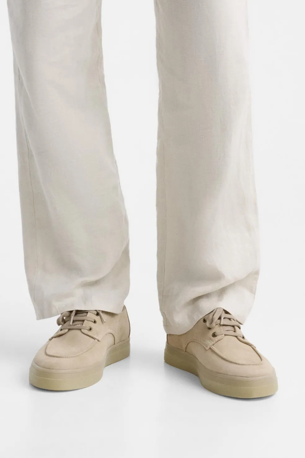 ZARA Desportivos|Sapatos^SAPATILHA EM PELE CASUAL Castanho-areia