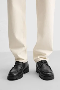 ZARA Sapatos^SAPATO DE PELE COM REBORDO Preto