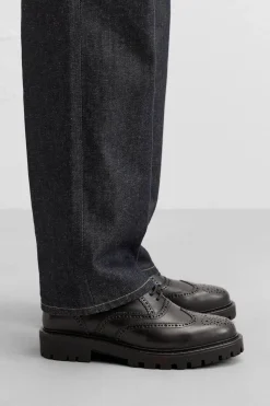 ZARA Sapatos^SAPATO DE PELE COM SOLA COM RASTO Preto