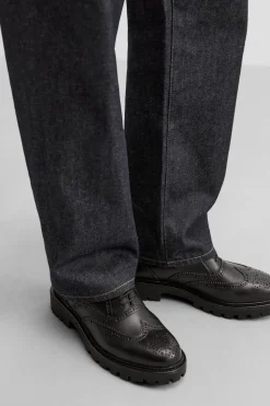 ZARA Sapatos^SAPATO DE PELE COM SOLA COM RASTO Preto