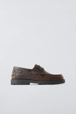 SAPATO DE VELA EM PELE-ZARA Outlet