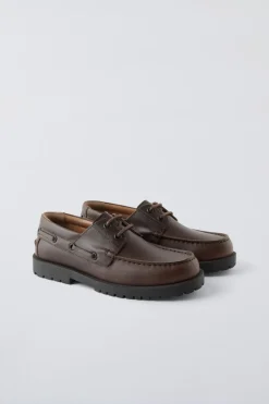 SAPATO DE VELA EM PELE-ZARA Outlet