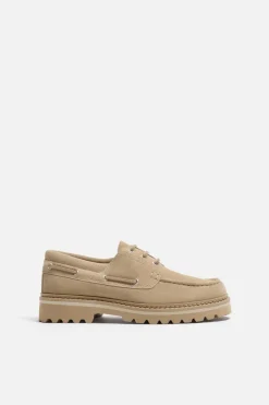 ZARA Sapatos^SAPATO NÁUTICO DE PELE Bege