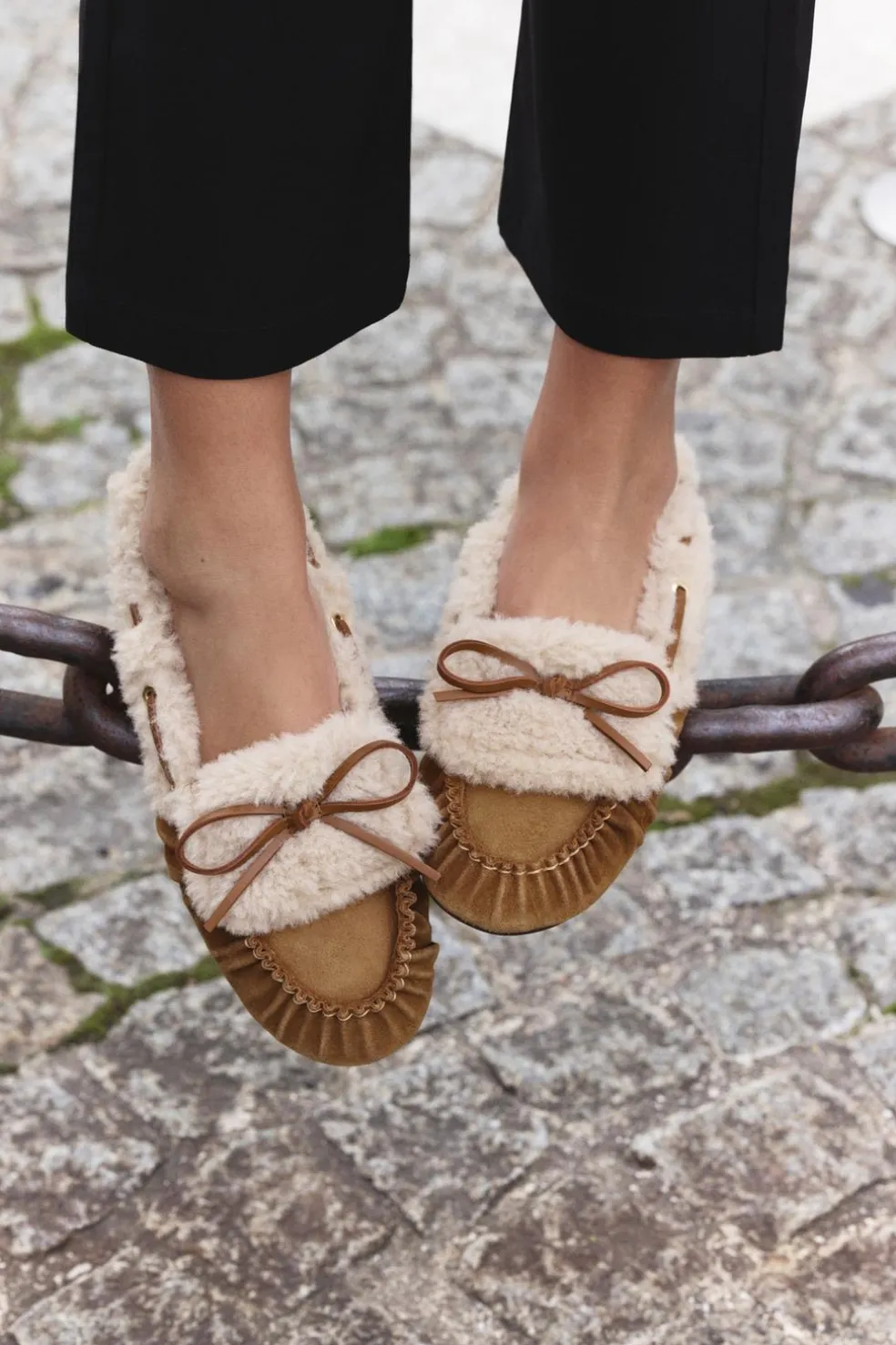 ZARA Winter Layersnew|Sapatos^SAPATO RASO DE CROUTE COM PELO Castanho