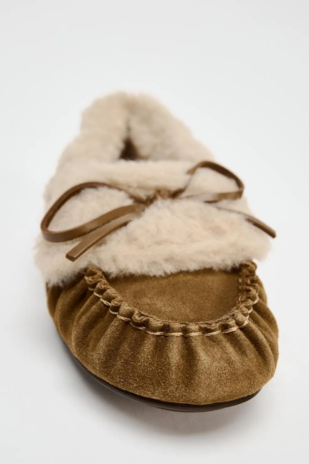 ZARA Winter Layersnew|Sapatos^SAPATO RASO DE CROUTE COM PELO Castanho