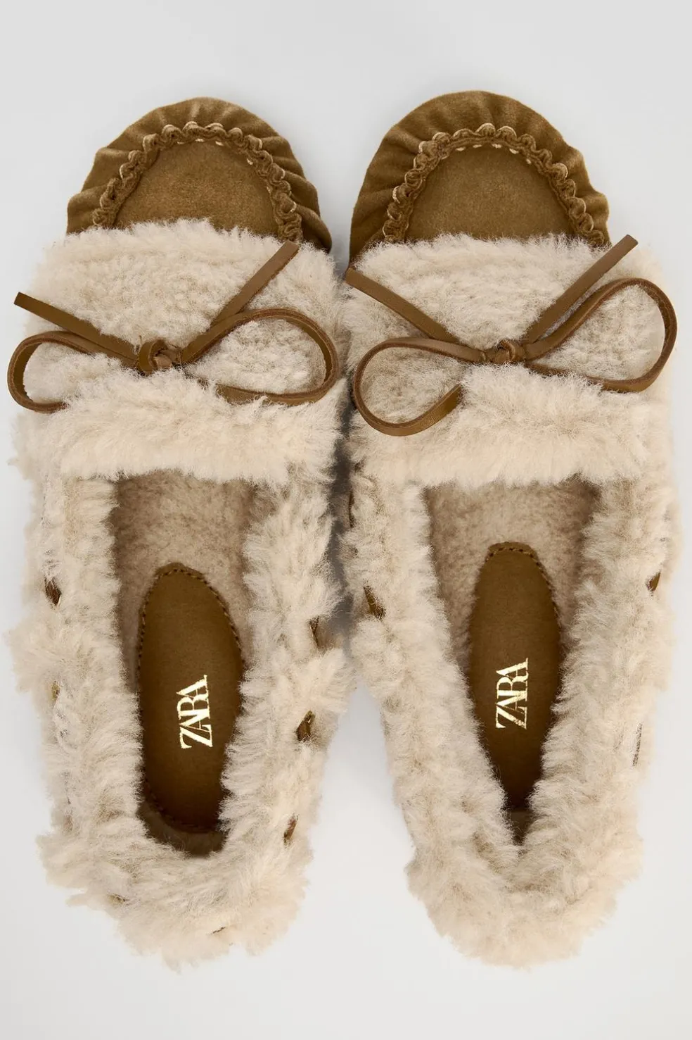 ZARA Winter Layersnew|Sapatos^SAPATO RASO DE CROUTE COM PELO Castanho