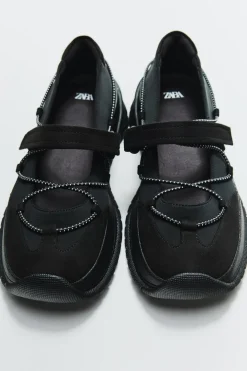 ZARA Sapatos^SAPATOS COM SOLA COM RASTO Preto