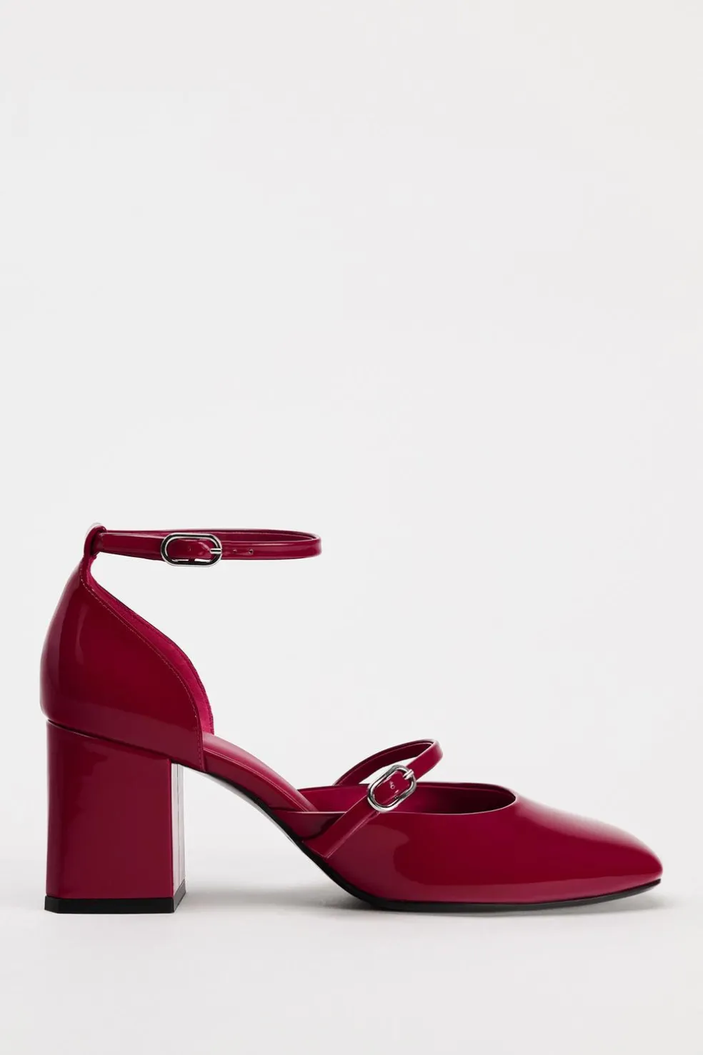 ZARA Sapatos^SAPATOS DE TACÃO LARGO COM PULSEIRA Vermelho