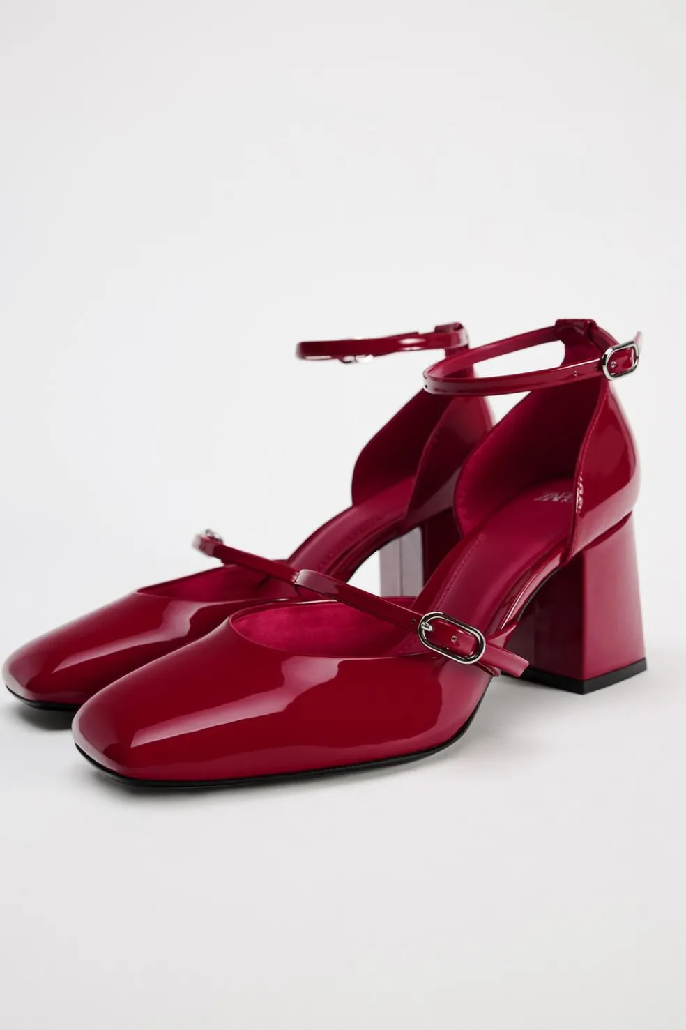 ZARA Sapatos^SAPATOS DE TACÃO LARGO COM PULSEIRA Vermelho
