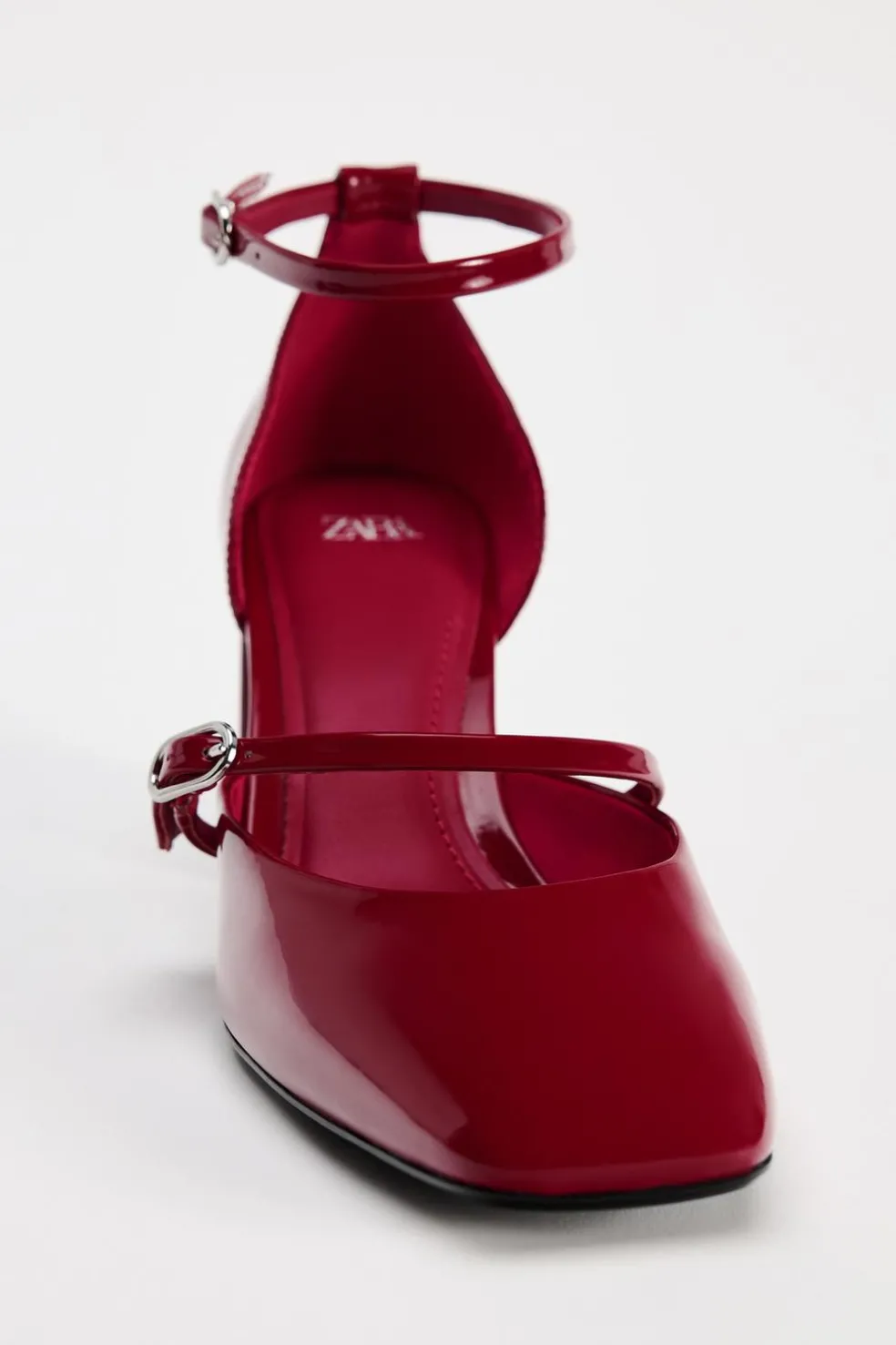 ZARA Sapatos^SAPATOS DE TACÃO LARGO COM PULSEIRA Vermelho